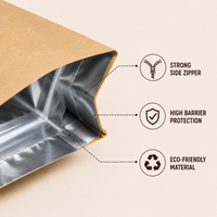 Brown Kraft Coffee Packaging Bag for Coffee Beans Tea Dry Fruits Cookies and Spices