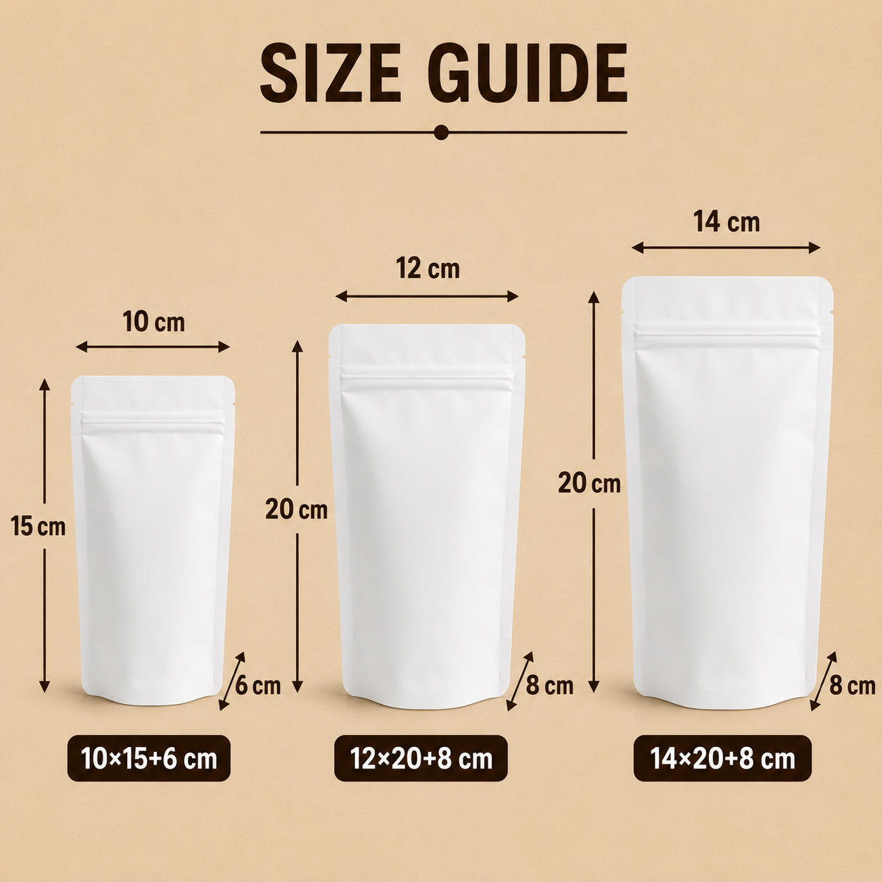 White Stand Up Pouch with without Window