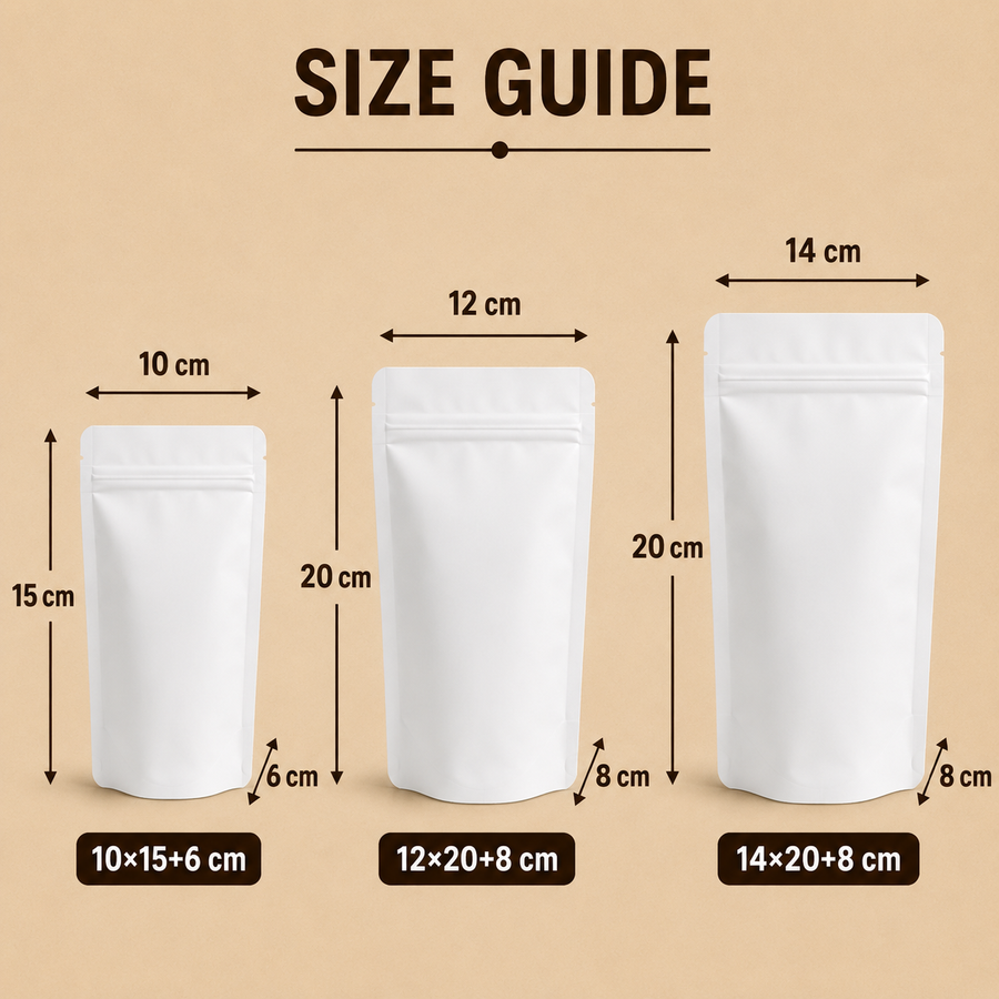 White Stand Up Pouch with without Window
