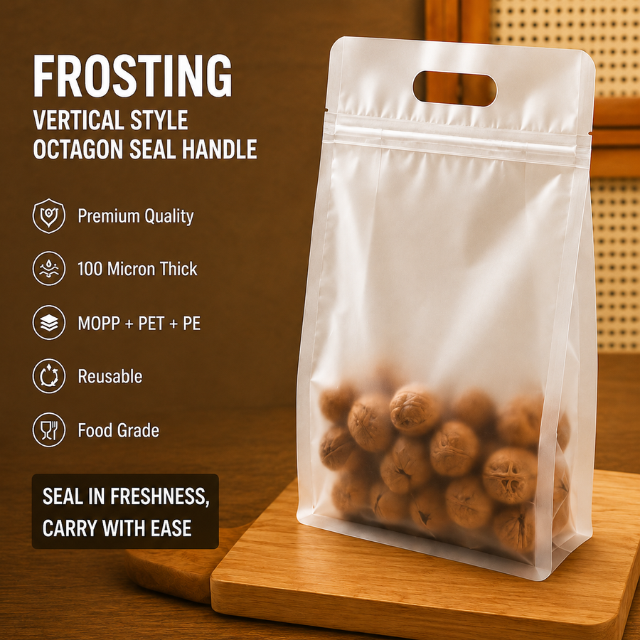 Frosted Handle Zipper Pouch 100 Micron