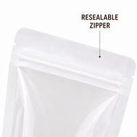 White Full Window Kraft Stand Up Pouch with Zipper