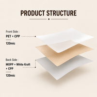 White Full Window Kraft Stand Up Pouch with Zipper