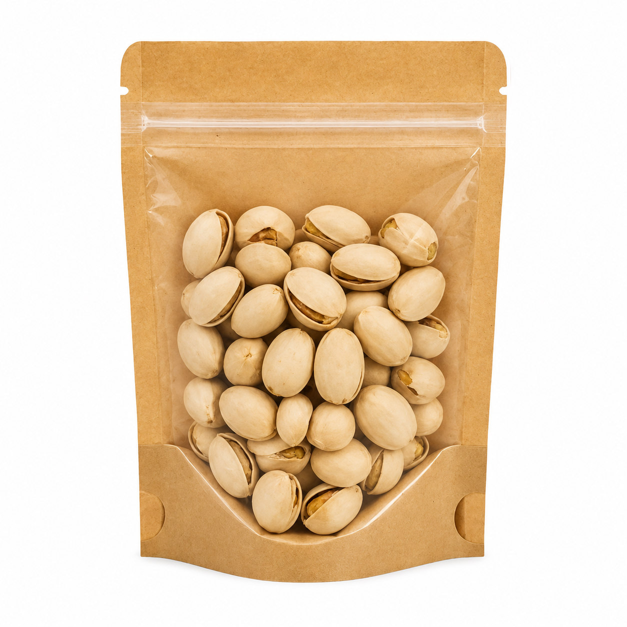 Full Window Kraft Stand Up Pouch with Zipper