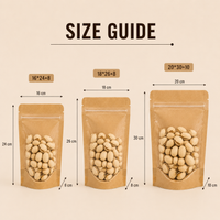Full Window Kraft Stand Up Pouch with Zipper