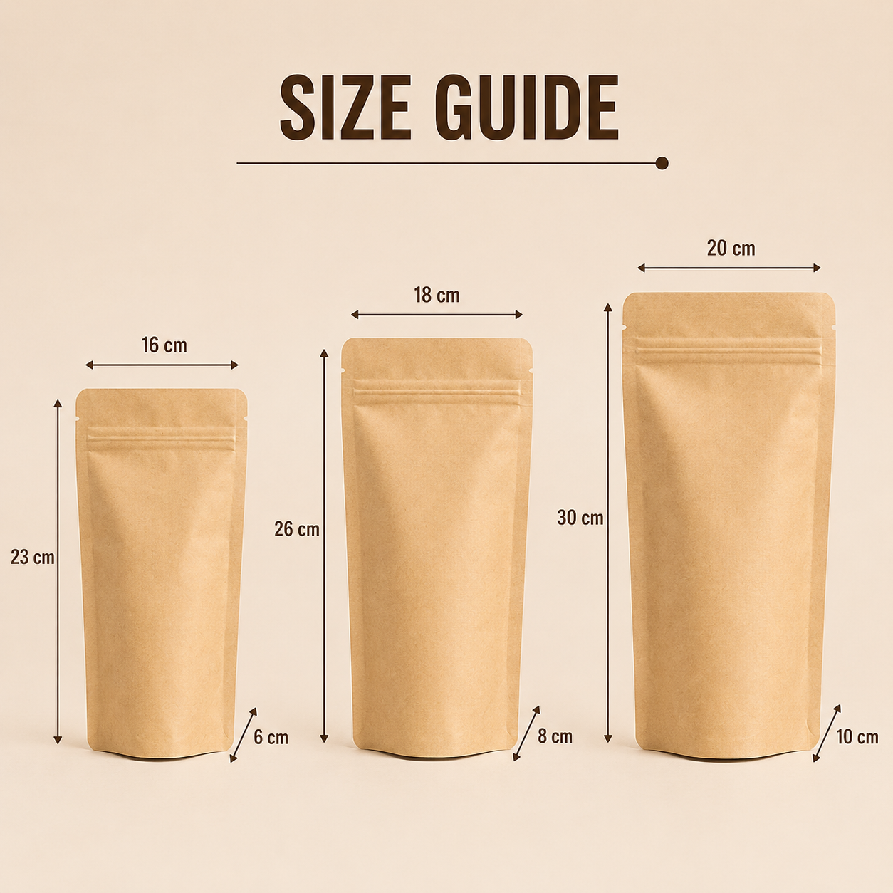 Kraft Stand Up Pouch Without Window