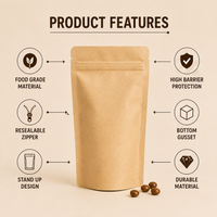 Brown Kraft Stand Up Pouch with Zipper