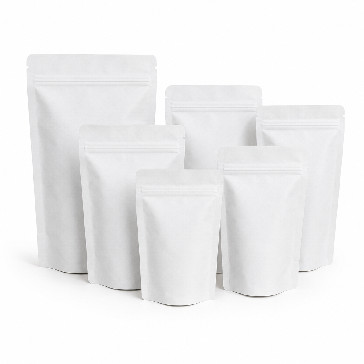 White Kraft Stand Up Pouch Without Window