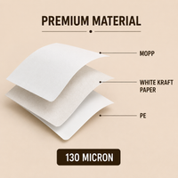 Resealable White Kraft Food Pouch