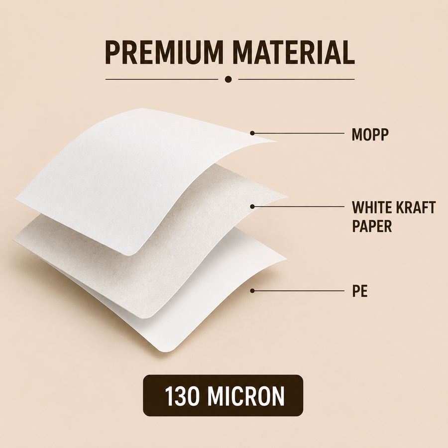 Resealable White Kraft Food Pouch