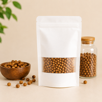 Resealable White Kraft Window Pouch