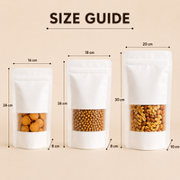 White Kraft Half Window Stand Up Bag