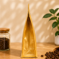 Golden Eight-Side Seal Coffee Bag with Side Zipper