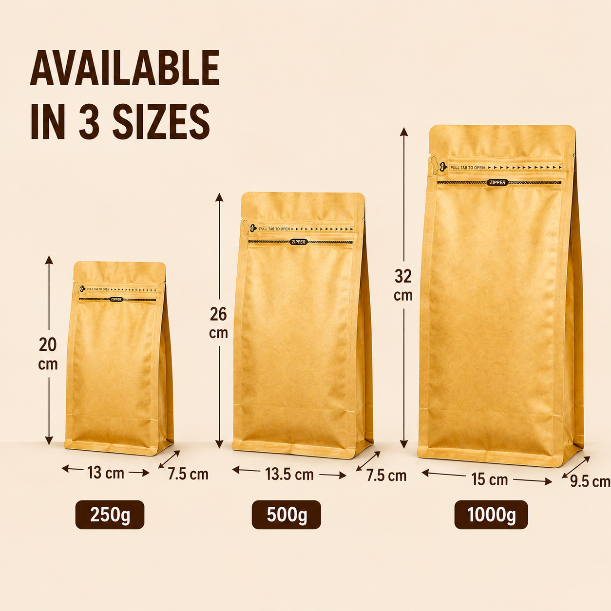 Golden Eight-Side Seal Coffee Bag with Side Zipper