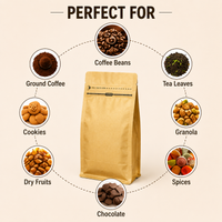 Golden Eight-Side Seal Coffee Bag with Side Zipper