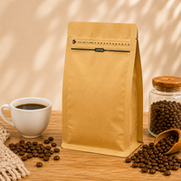 Golden Eight-Side Seal Coffee Bag with Side Zipper