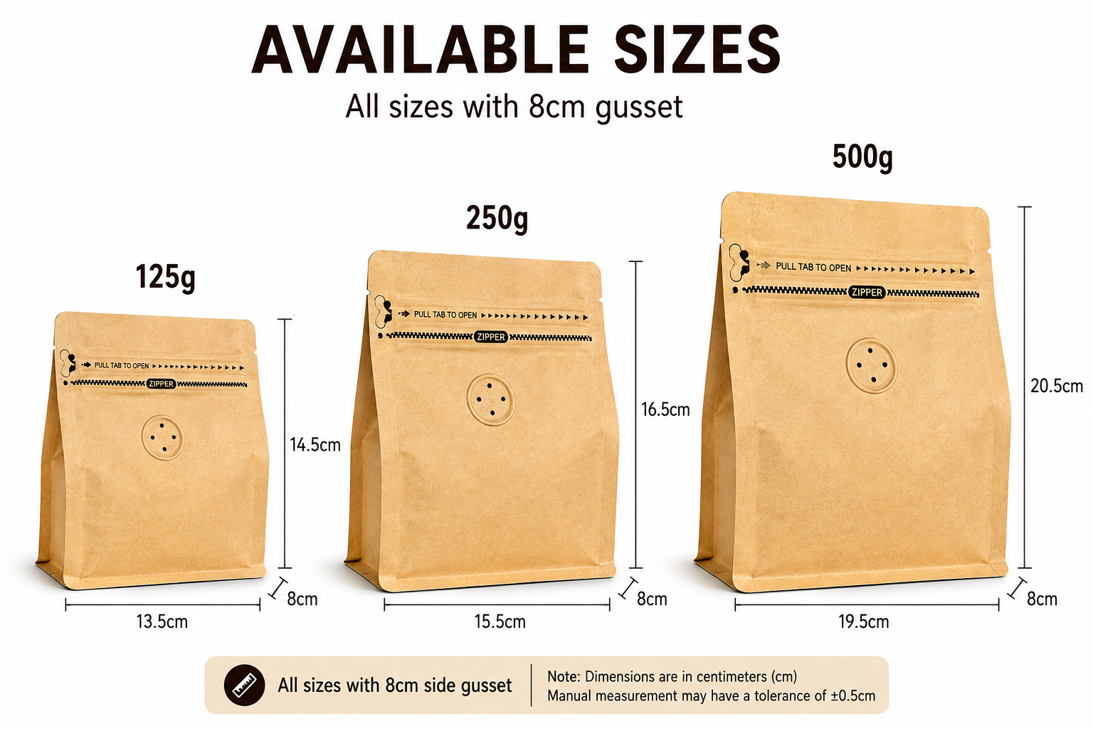 Yellow Kraft Cube Eight-Side Seal Coffee Bag with Degassing Valve