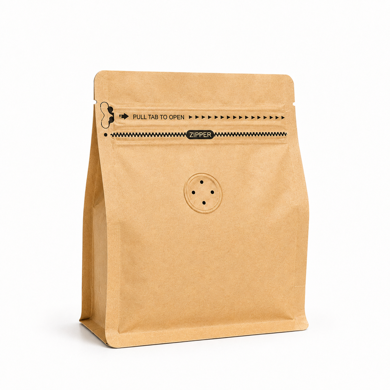 Yellow Kraft Cube Eight-Side Seal Coffee Bag with Degassing Valve
