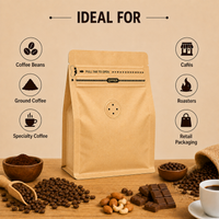 Yellow Kraft Cube Eight-Side Seal Coffee Bag with Degassing Valve