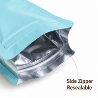 Light Blue Eight-Side Seal Coffee Bag with Side Zipper