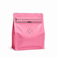 Pink Plastic Cube Eight-Side Seal Coffee Bag with Degassing Valve