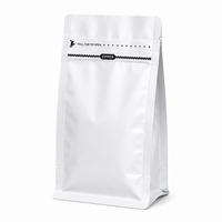 Silver Eight-Side Seal Coffee Bag with Side Zipper