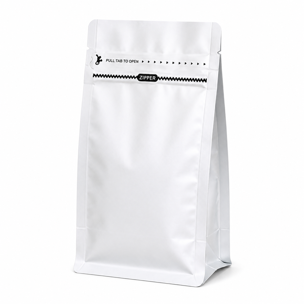 Silver Eight-Side Seal Coffee Bag with Side Zipper