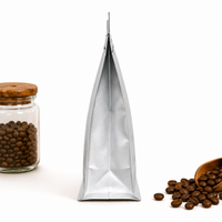 Silver Eight-Side Seal Coffee Bag with Side Zipper