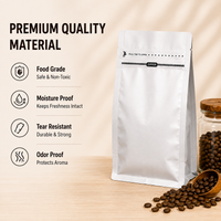 Silver Eight-Side Seal Coffee Bag with Side Zipper