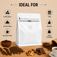 White Plastic Cube Eight-Side Seal Coffee Bag with Degassing Valve