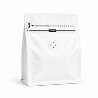 White Plastic Cube Eight-Side Seal Coffee Bag with Degassing Valve
