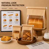 Brown Bakery Bread Bag with Window