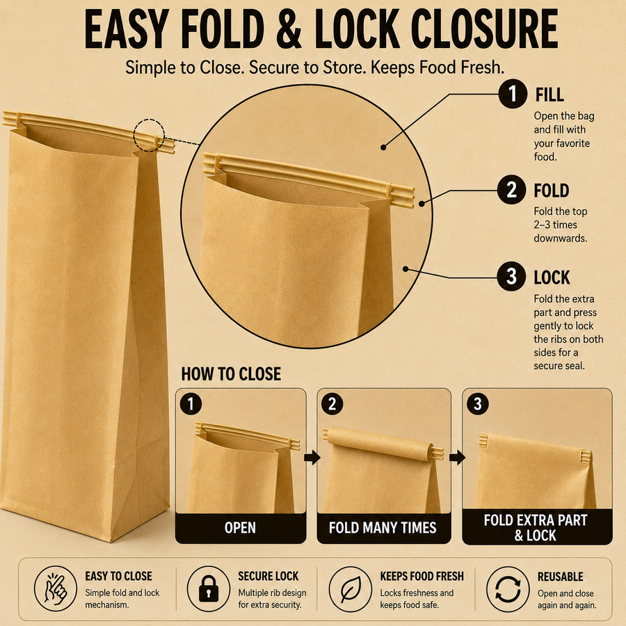 Brown Kraft Window Bread Packaging Bag